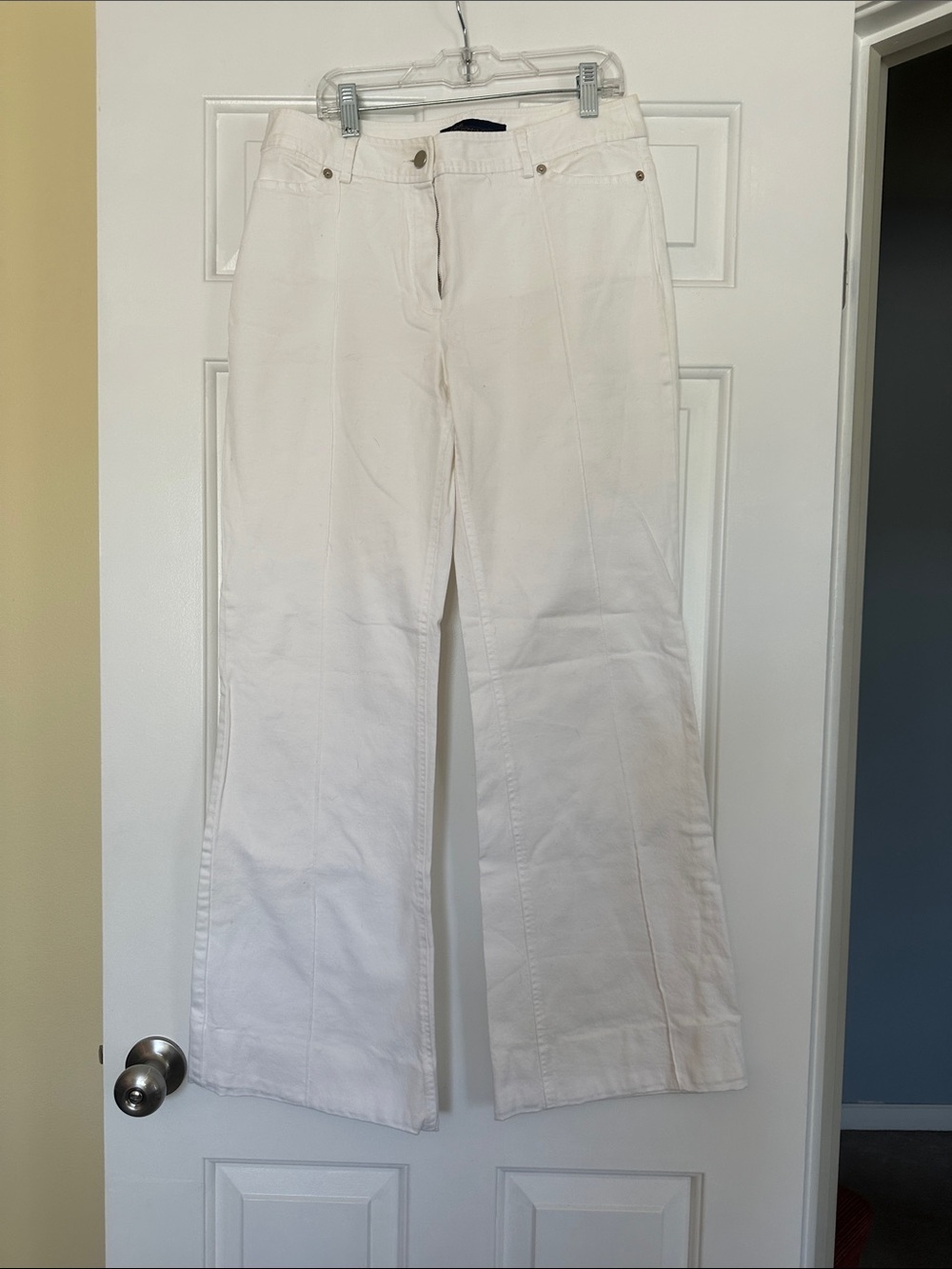 White High-Rise Flared Jeans for Women